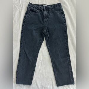 Topshop Womens Straight Leg Jeans in Black - Size Petite 28/28